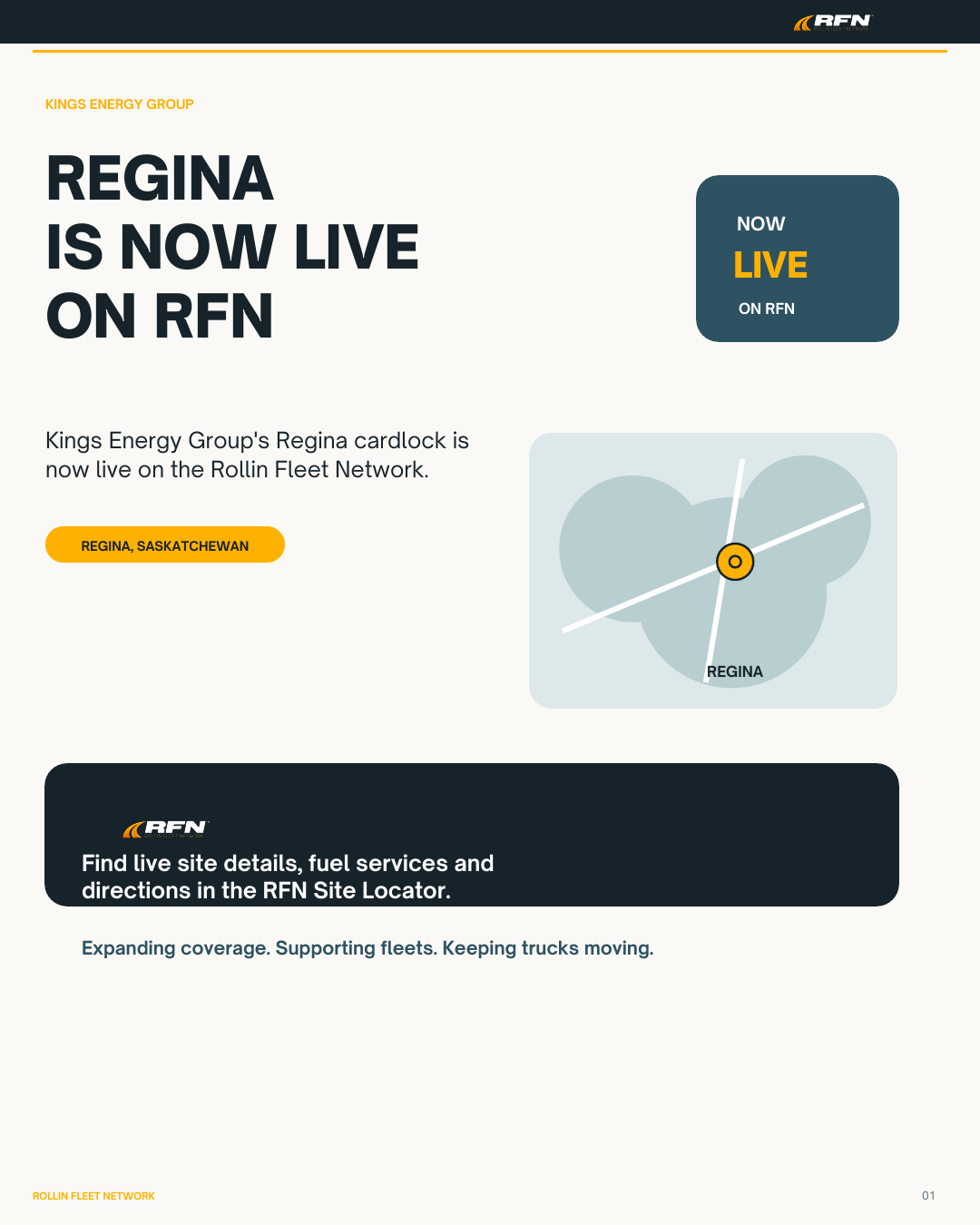 Kings Energy Group Regina est maintenant en service sur RFN