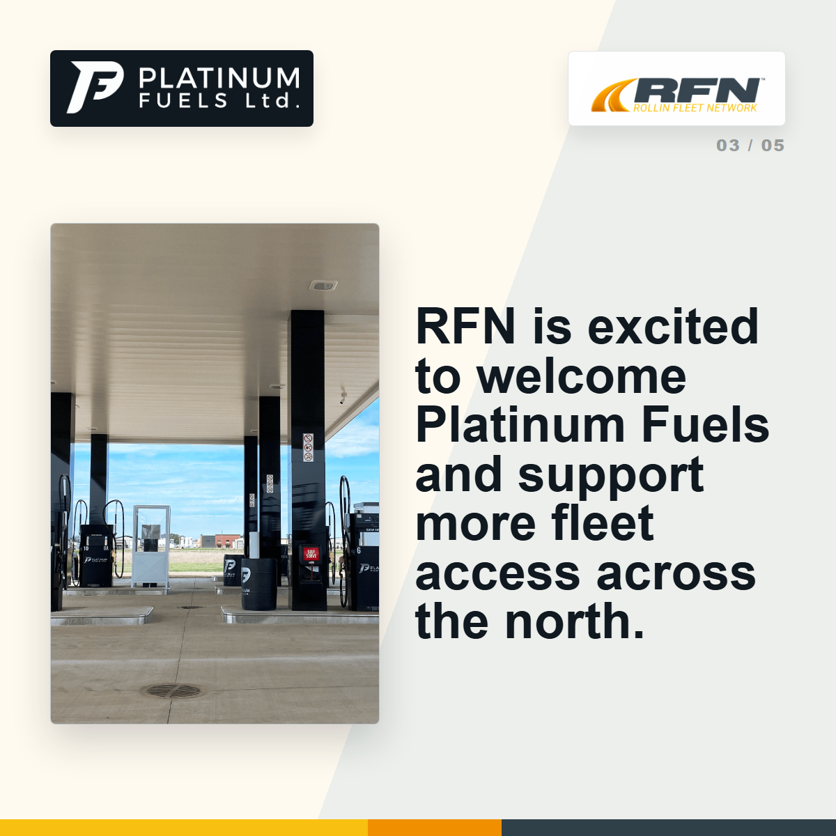 Diapositive RFN accueille Platinum Fuels