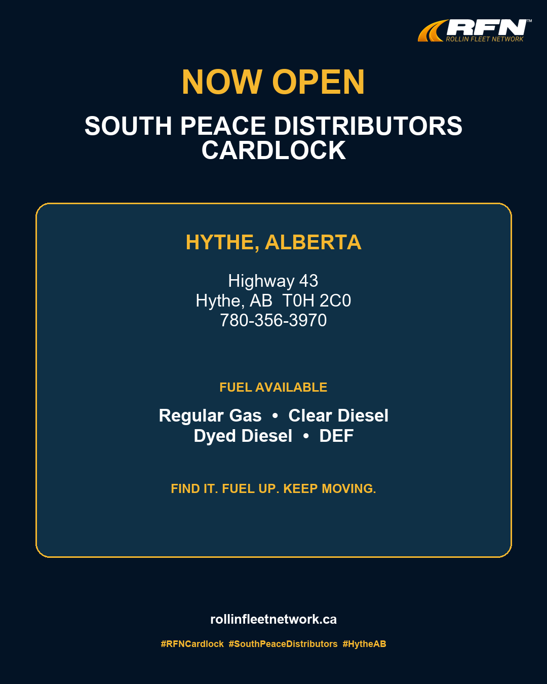 Détails du site cardlock South Peace Distributors Hythe